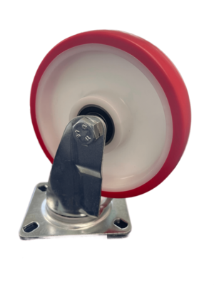 Red Polyurethane Swivel Castor