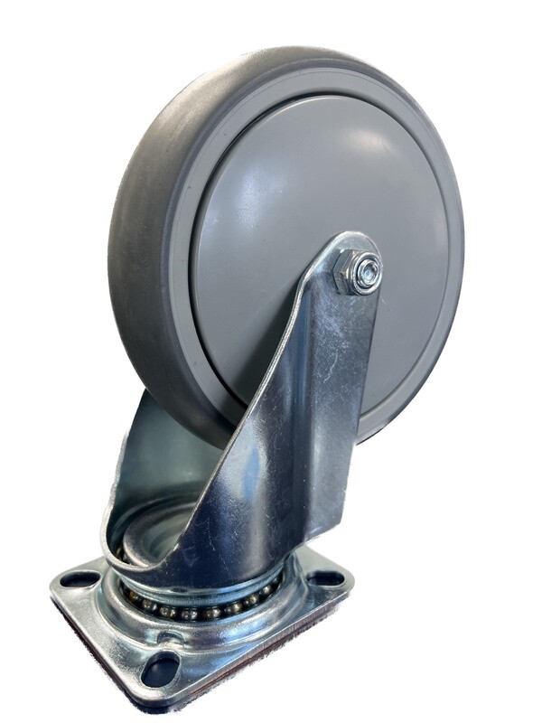 Grey Rubber Swivel Castor