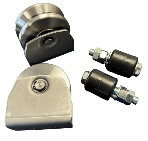 80mm Gate Wheel Kit (2 Wheel Assemblies plus 2 Guides) - V Profile
