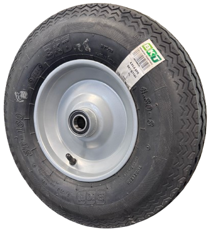 4.80/4.00-8 Wheelbarrow Wheel on Steel Rim - Tubeless Tyre -250kg rating up to 16km/h