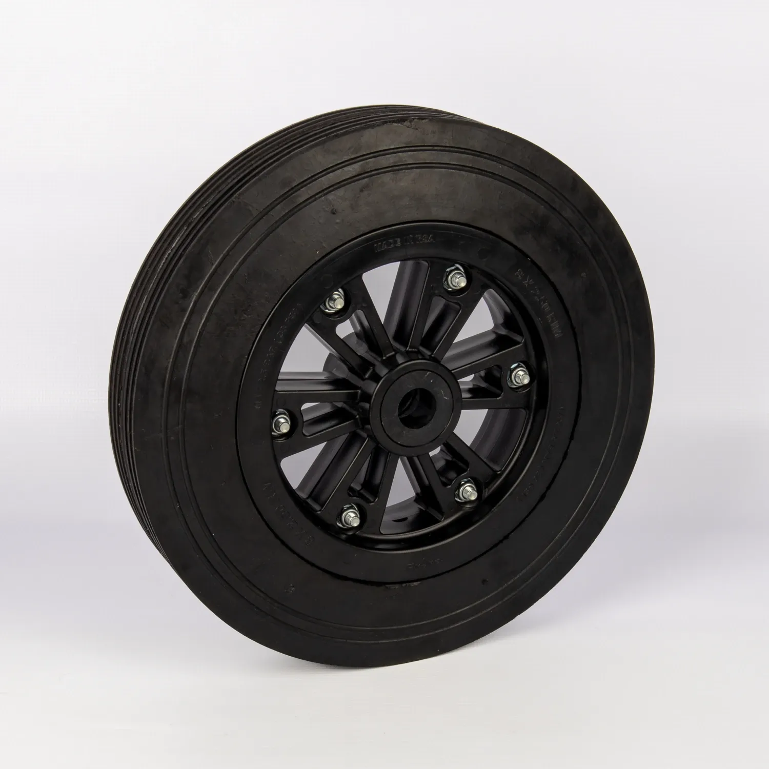 heavy duty black rubber wheelbarrow wheel with bearing made by rybro castors