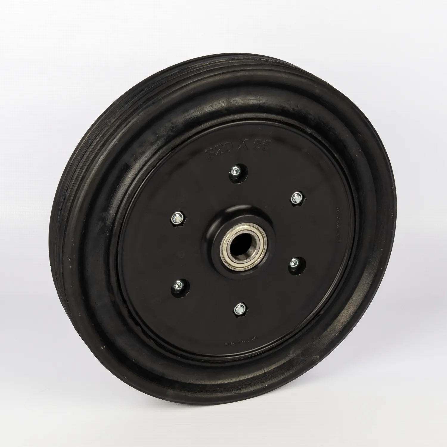 rubber wheelbarrow wheel, rybro castors, black rubber, split disc and ball bearings