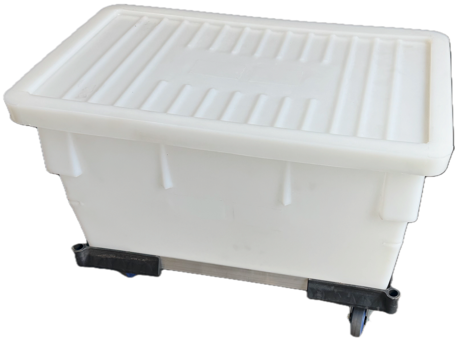 120L Plastic Parts Bin Trolley – Mobile Storage Bin with Lid