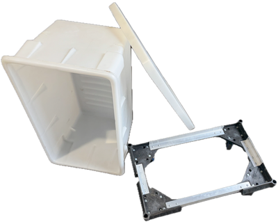 120L Plastic Parts Bin Trolley – Mobile Storage Bin with Lid