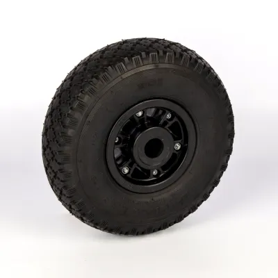 260x85 inflatable rubber wheel with plain bore and plastic rim