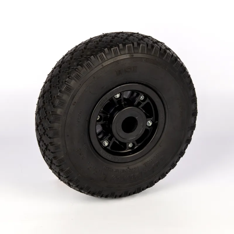 260x85 inflatable rubber wheel with plain bore and plastic rim