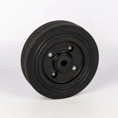 200mm Split Rim Rubber Trolley Wheel – 48mm Hub