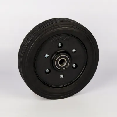 Black Rubber Trolley wheel - rybro castors - black in colour