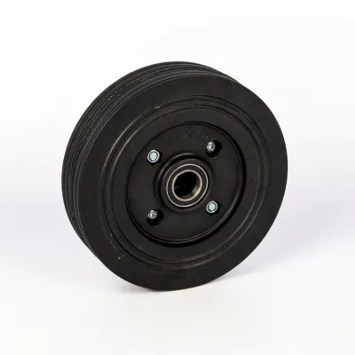 Rybro Split Rim Rubber Wheel with bearings, black in colour.