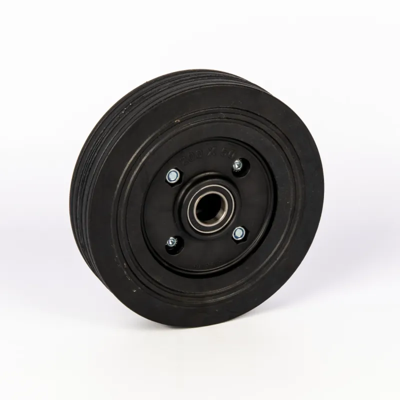 Rybro Split Rim Rubber Wheel with bearings, black in colour.