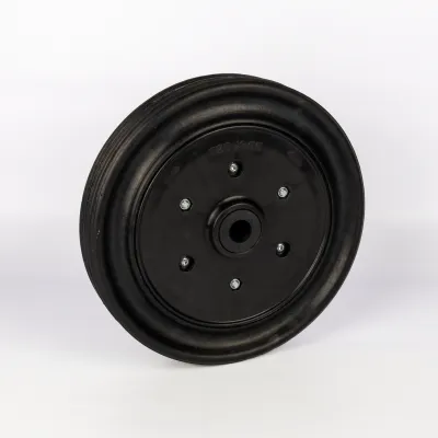 Premium wheelbarrow wheel manufactured in south africa by rybro castors. Black rubber tyre and plastic rim