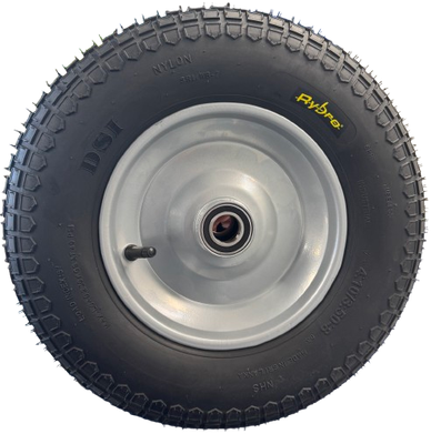 400mm Pneumatic Wheelbarrow Wheel – Steel Rim – 6 Ply Heavy Duty