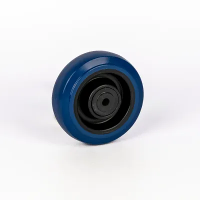 100mm Blue Rubber Castor Wheel – Industrial Trolley Wheel
