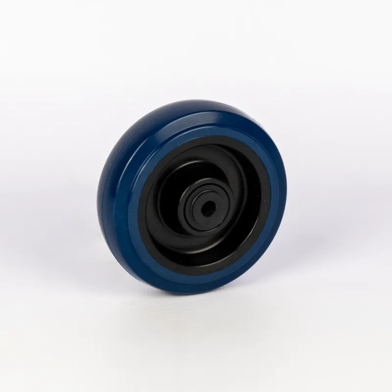 125mm Blue Elastic Rubber Castor Wheel – Industrial Trolley Wheel