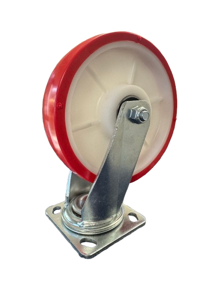 200mm Nylon Core Polyurethane Castor – Plate Mount