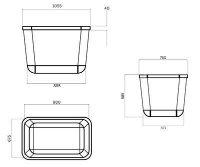 377L Laundry Bin with Wheels – Heavy Duty Mobile Bin