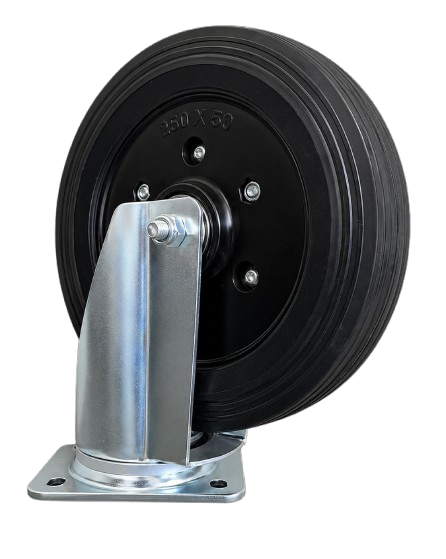 250mm Rubber Castor Wheel – Swivel Plate – 150kg Load