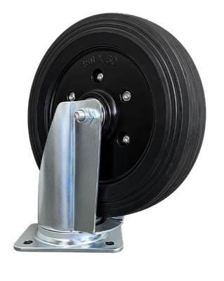 250mm Rubber Castor Wheel – Swivel Plate – 150kg Load