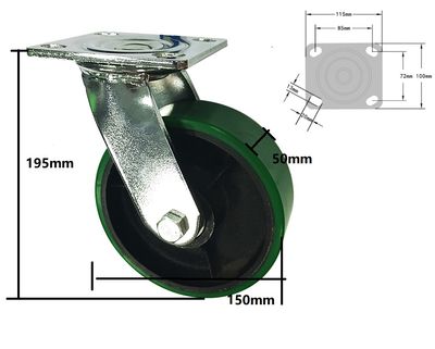 Cast Iron Polyurethane Swivel Castor