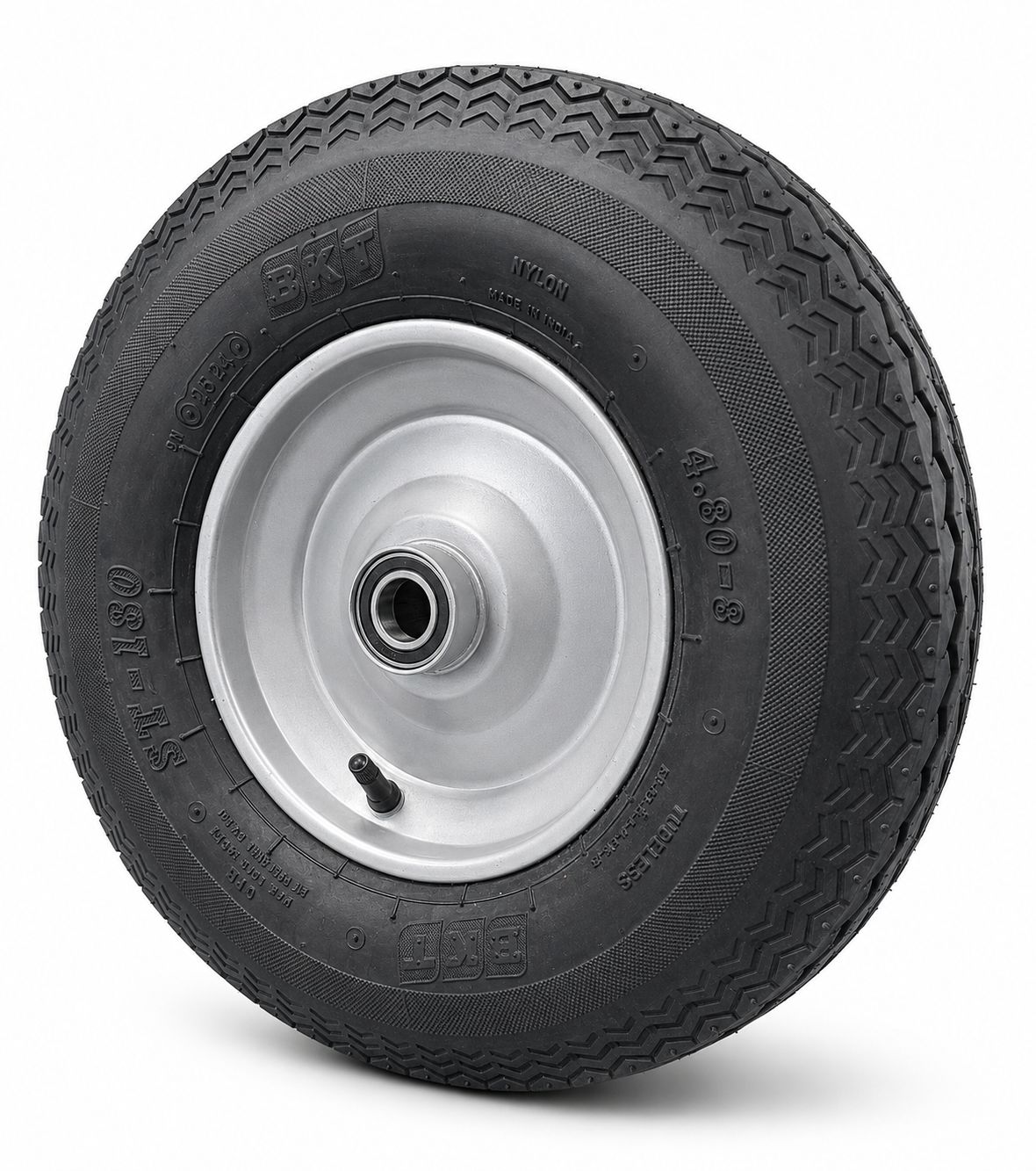 4.80/4.00-8 Wheelbarrow Wheel – Steel Rim Tubeless Tyre