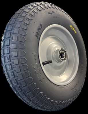 400mm Pneumatic Wheel – 6 Ply Wheelbarrow Tyre – Steel Rim – Ball Bearing Hub – 230kg Load