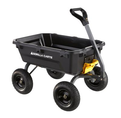 200L Poly Dump Garden Cart - Large Gorilla Cart – Pneumatic Wheels – Heavy Duty
