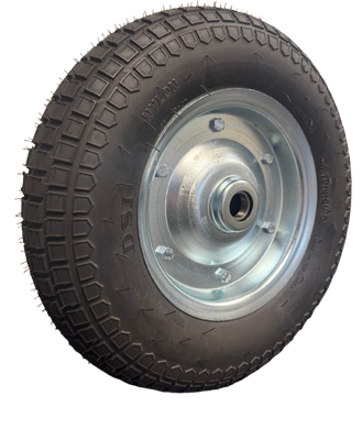 400mm Pneumatic Wheel – 6 Ply Wheelbarrow Tyre – Split Steel Rim – Ball Bearing Hub – 230kg Load