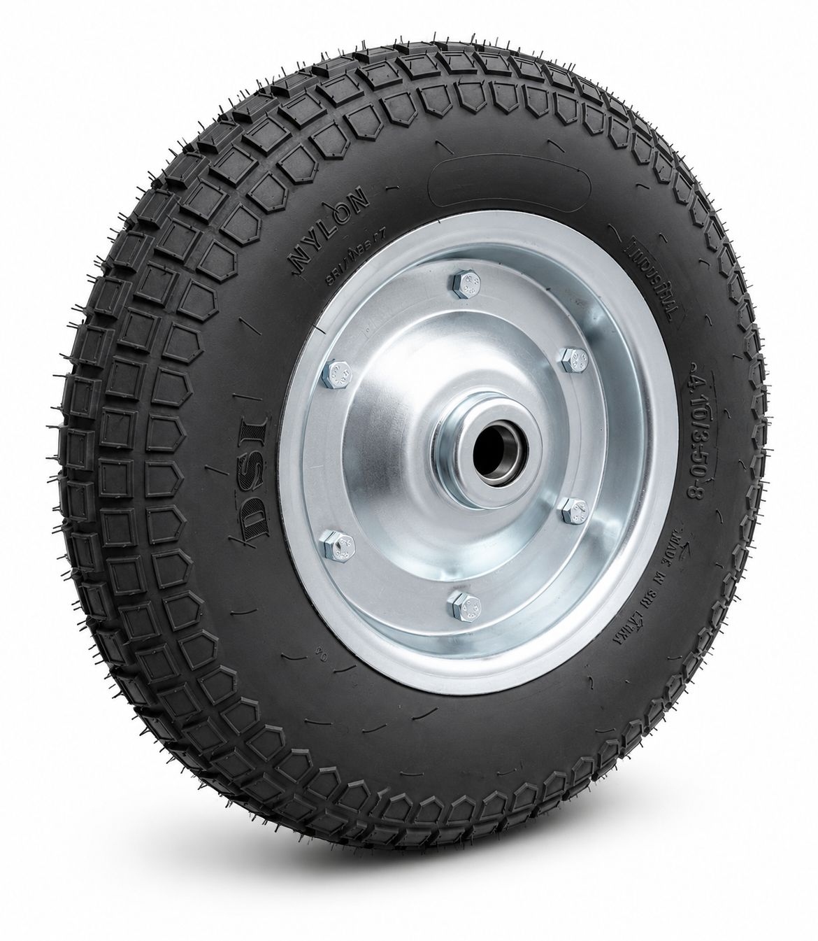 400mm Pneumatic Wheel – 6 Ply Wheelbarrow Tyre – Split Steel Rim – Ball Bearing Hub – 230kg Load