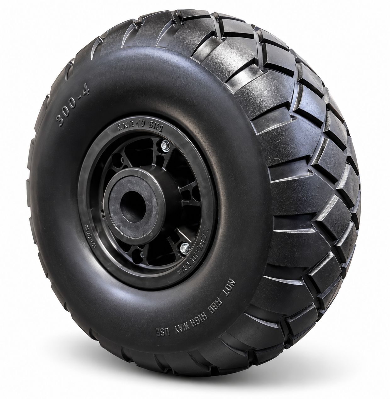 260mm x 85mm Puncture Proof Pneumatic Style Wheel – 3.00-4 – Foam PU tyre - Plain Bore