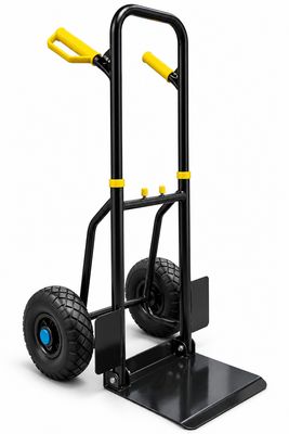 120kg Folding Hand Truck – 3 Wheel Options | Pneumatic, Foam PU or Solid Rubber