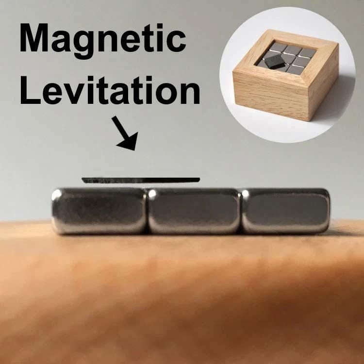 Magnetic Levitation Pyrolytic Graphite Display __ Diamagnetic Science Toy (Wood Box Set)