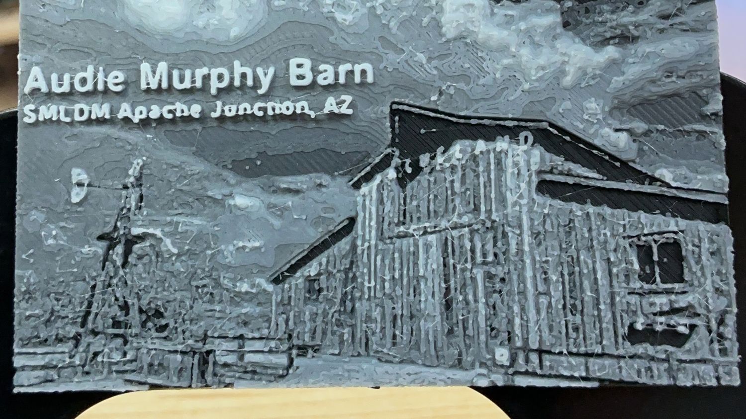 AUDIE MURPHY BARN -  3D B/W 2X3.5