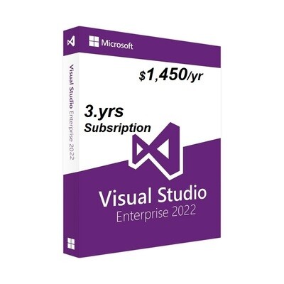 Visual Studio Enterprise 2022 Subscription 3-years ($1450/yr) SA Full Benefits Renewal MSDN