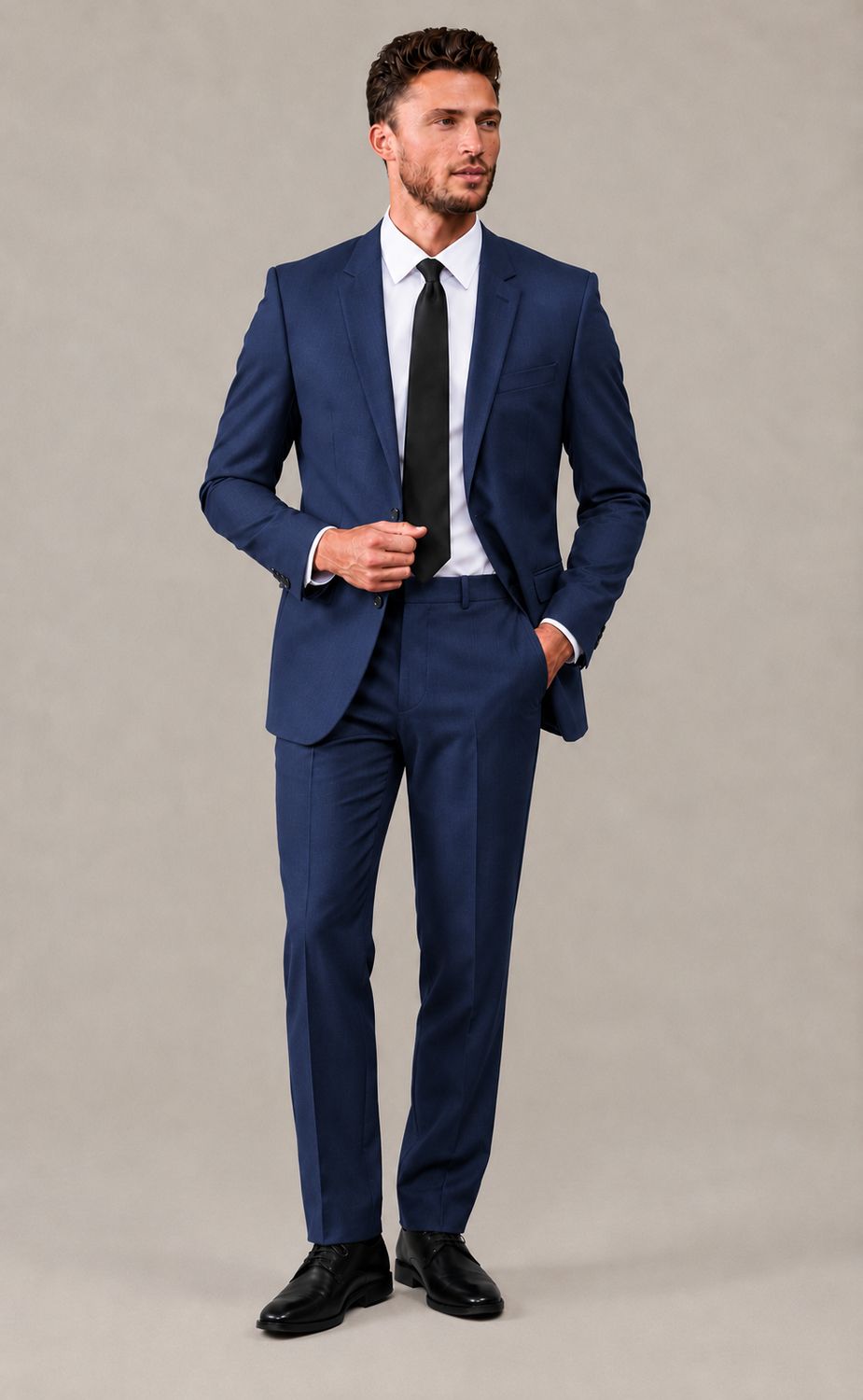 203 Modern-Fit Colors (Indigo, Silver, Brown), Colour: Indigo, Size: 34R