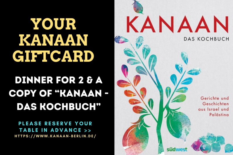 Gift card: dinner for 2 + a copy of &quot;Kanaan - Das Kochbuch&quot;
