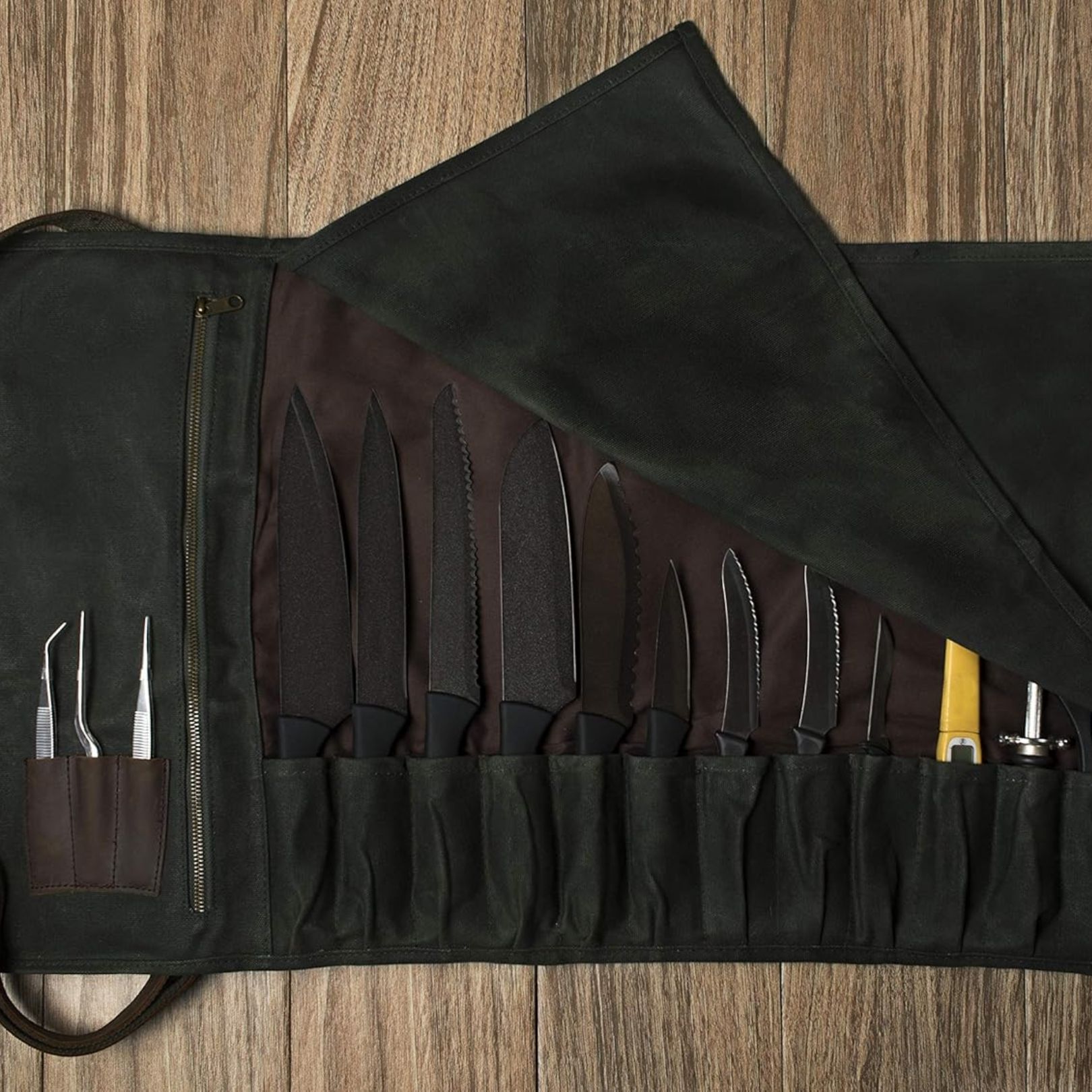 Asaya Waxed Canvas Knife Roll