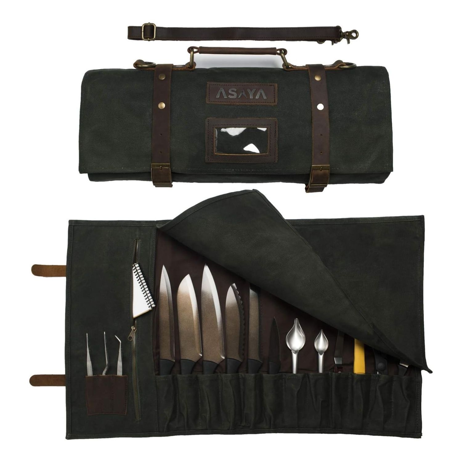 Asaya Waxed Canvas Knife Roll