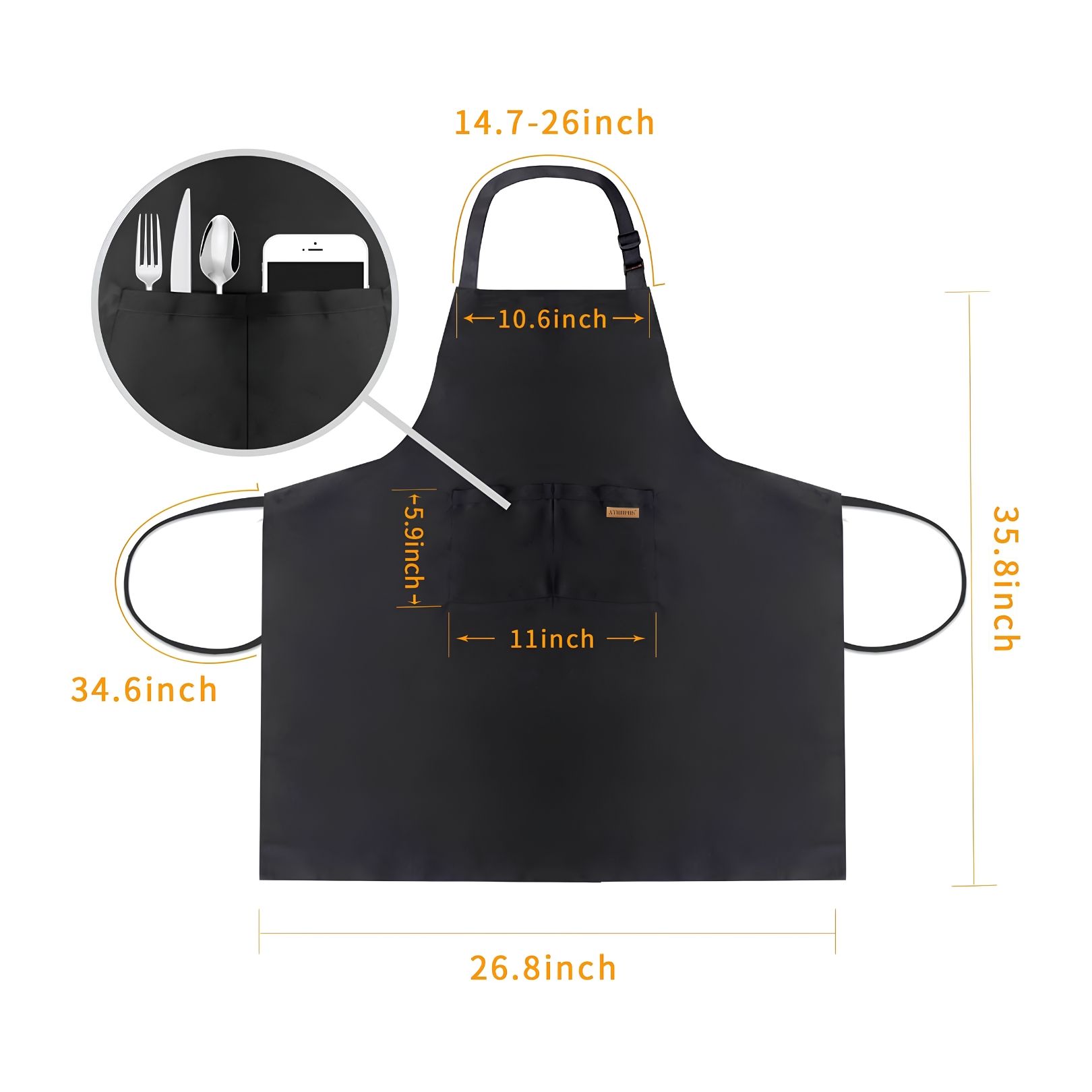 ATROPOS Adjustable Bib Cooking Apron