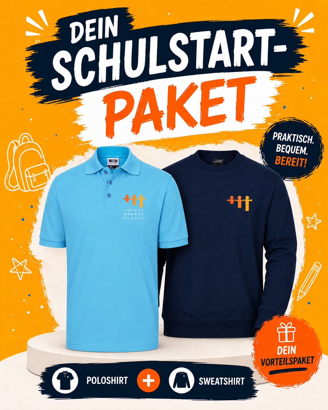 Schulstart-Paket Kinder Polo &amp; Sweater