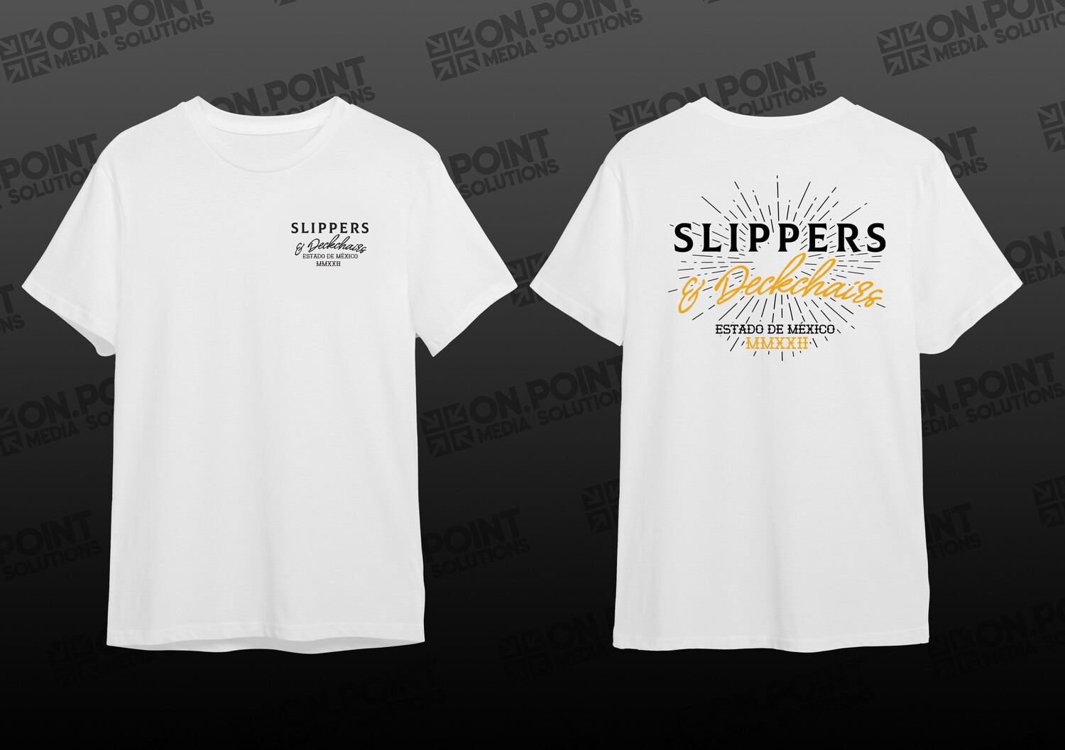 2022 White Slippers & Deckchairs T-Shirt
