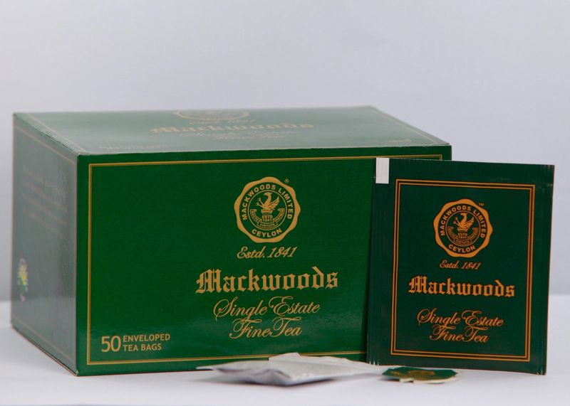 MACKWOODS SINGLE ESTATE, UNBLENDED, ENGLISH BREAKFAST 50 ENVELOPED BLACK TEA BAG CARTONS