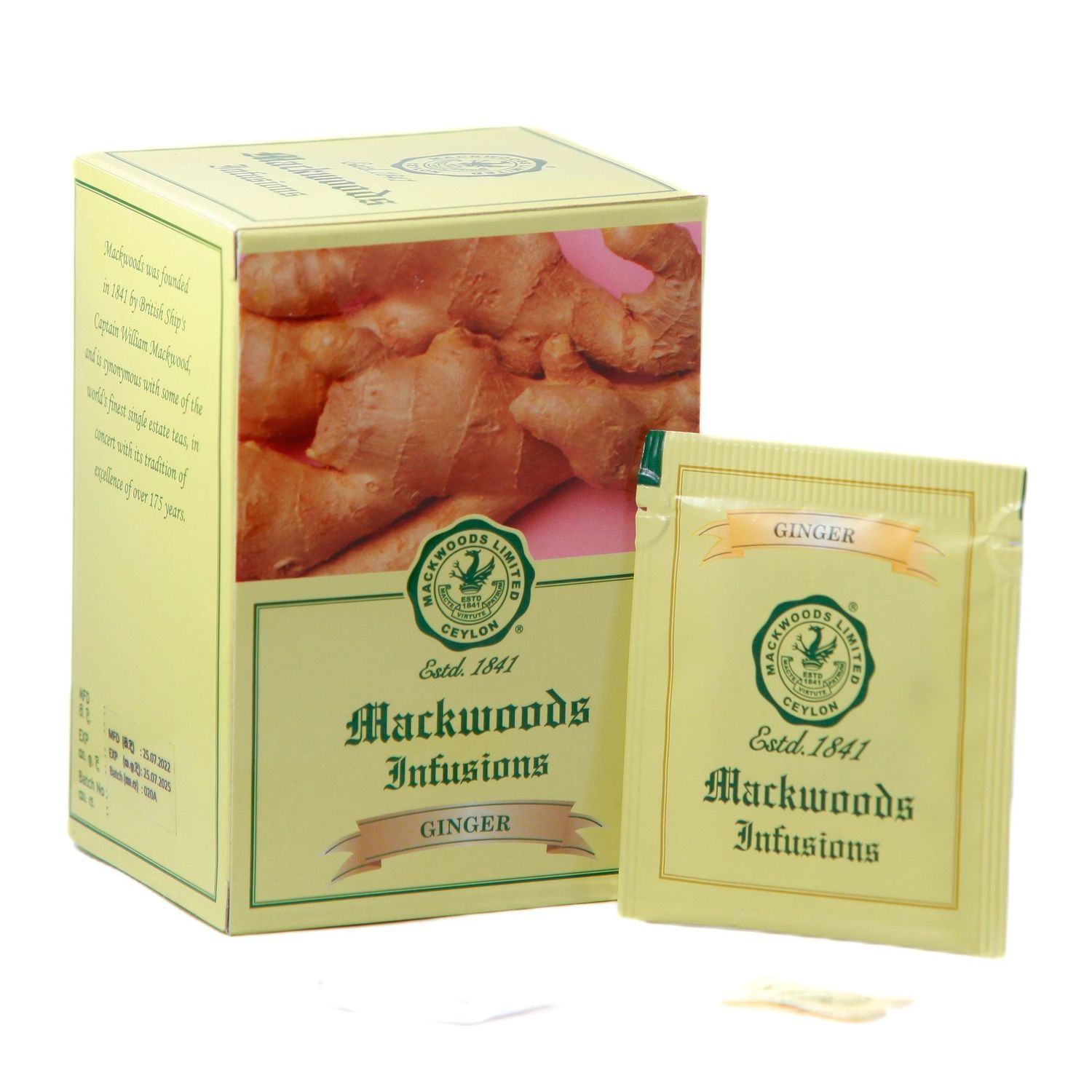 GINGER HERBAL INFUSION IN 25 ENVELOPED TEA BAGS - 37.5g