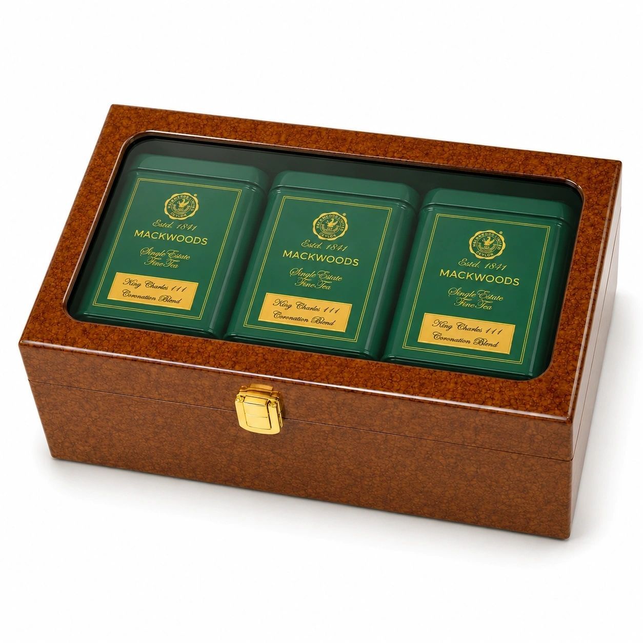 MACKWOODS 3 CADDY GIFT BOX - HIS MAJESTY MACKWOODS 3 CADDY GIFT BOX - HIS MAJESTY "KING CHARLES III CORONATION BLEND"