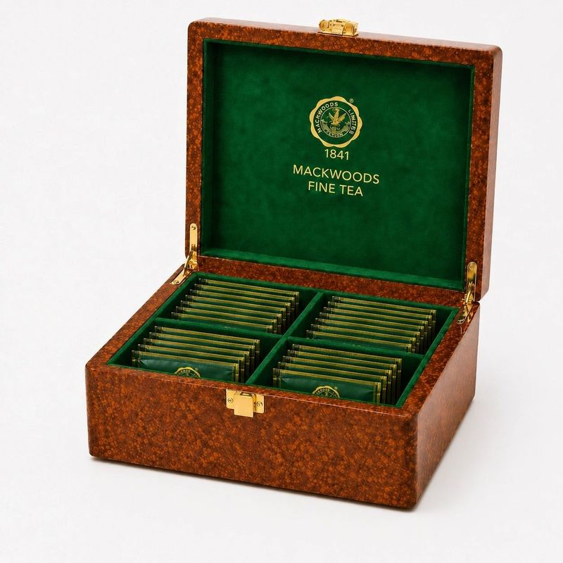 4 COMPARTMENT BURLWOOD TEA TRAY - 48 SINGLE ESTATE UNBLENDED ENVELOPED TEA BAGS - Herbal Infusion Selection 4 COMPARTMENT BURLWOOD TEA TRAY - 48 SINGLE ESTATE UNBLENDED ENVELOPED TEA BAGS - Herbal Infusion S…