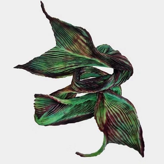 Le Vent Doux Emerald Hand-Pleated & Hand-Dyed Pure Silk Scarf
