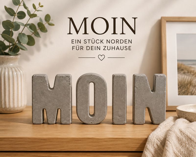 MOIN Schriftzug aus Beton | handgefertigte Deko