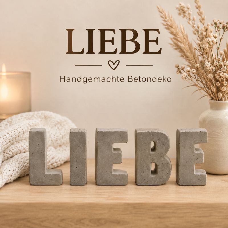 LIEBE Schriftzug aus Beton | handgefertigte Deko