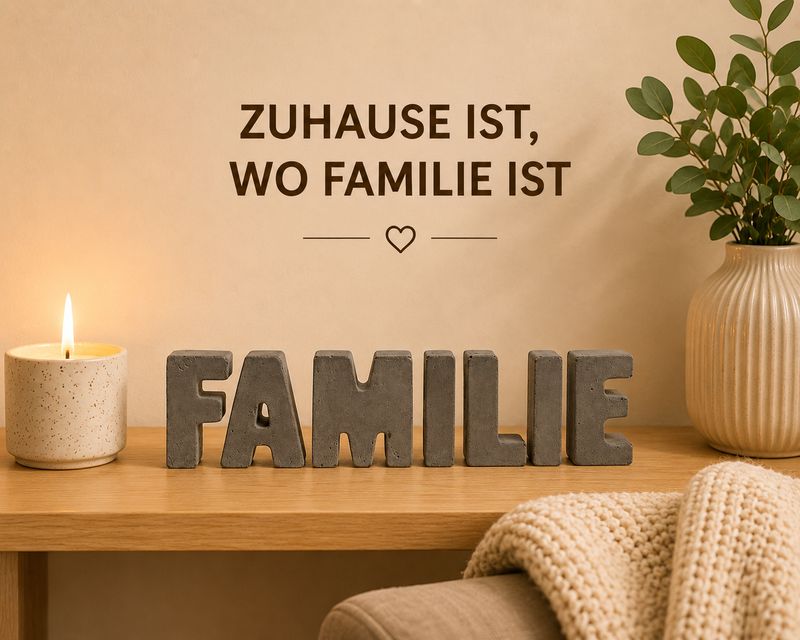 FAMILIE Schriftzug aus Beton | handgefertigte Deko
