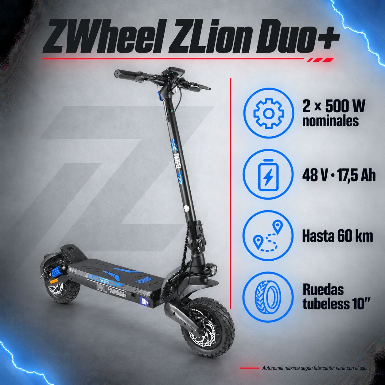 Patinete eléctrico ZWheel ZLion Duo+ Patinete eléctrico ZWheel ZLion Duo+