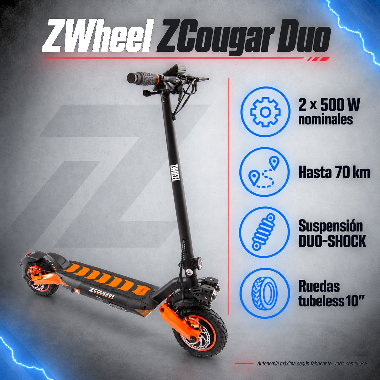 ZWheel ZCougar Duo Patinete eléctrico ZWheel ZCougar Duo